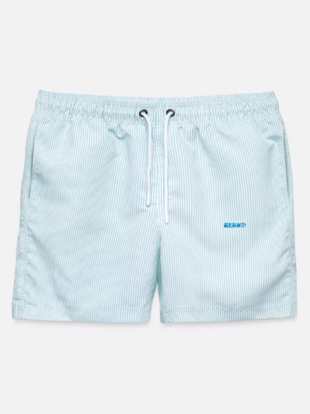 Pool - Männer Badeshorts - hellblau gestreift