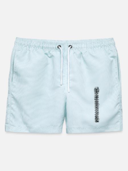 Mountainbike Reifenprofil - Männer Badeshorts - hellblau gestreift