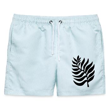 Pflanze Pflanzen - Männer Badeshorts - hellblau gestreift - Vorne - AI Model Male 178 light (178cm)