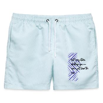 Blaue diagonale Luke Abstraktes Design - Männer Badeshorts - hellblau gestreift - Vorne - AI Model Male 178 light (178cm)