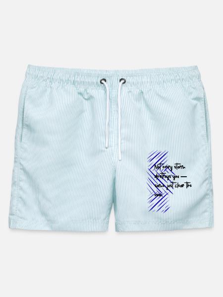 Blaue diagonale Luke Abstraktes Design - Männer Badeshorts - hellblau gestreift