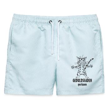 Geduldsfaden - Männer Badeshorts - hellblau gestreift - Vorne - AI Model Male 178 light (178cm)