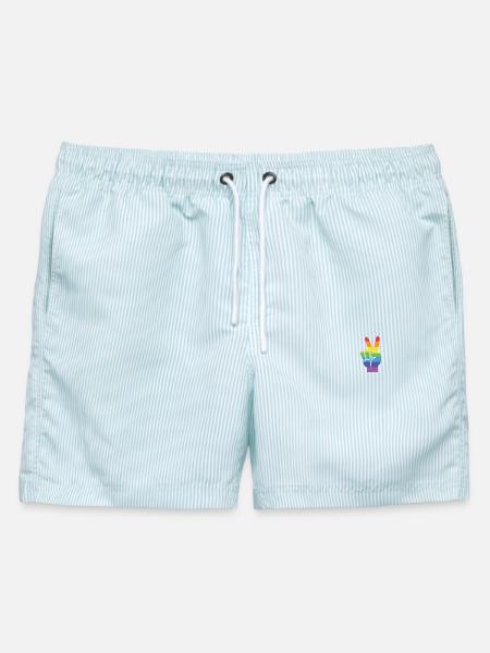 Pride Month LGBT - Sieg! - Männer Badeshorts - hellblau gestreift