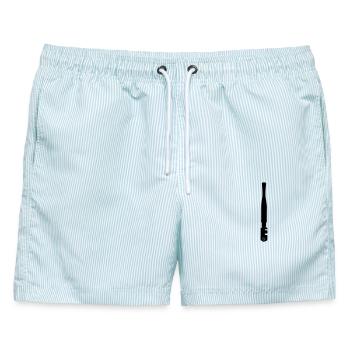 Glasschneider für Glaser - Männer Badeshorts - hellblau gestreift - Vorne - AI Model Male 178 light (178cm)