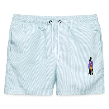 Lava Lampe Retro – Psychedelic Design - Männer Badeshorts - hellblau gestreift - Vorne - AI Model Male 178 light (178cm)