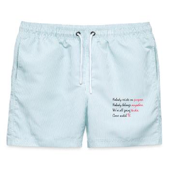 Morty - Männer Badeshorts - hellblau gestreift - Vorne - AI Model Male 178 light (178cm)