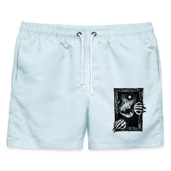 ​I'm Inside - Männer Badeshorts - hellblau gestreift - Vorne - AI Model Male 178 light (178cm)