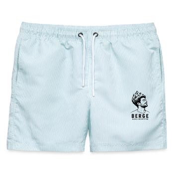 Berge im Kopf - Männer Badeshorts - hellblau gestreift - Vorne - AI Model Male 178 light (178cm)