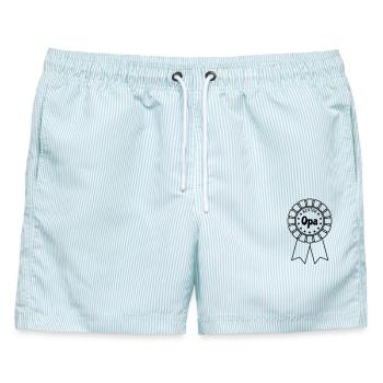 Bester Opa - Männer Badeshorts - hellblau gestreift - Vorne - AI Model Male 178 light (178cm)
