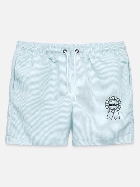 Bester Erzieher - Männer Badeshorts - hellblau gestreift