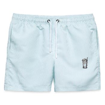 Mojito - Männer Badeshorts - hellblau gestreift - Vorne - AI Model Male 178 light (178cm)