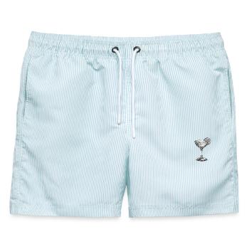 Klassischer Daiquiri - Männer Badeshorts - hellblau gestreift - Vorne - AI Model Male 178 light (178cm)