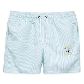 Mma - Männer Badeshorts - hellblau gestreift - Vorne - AI Model Male 178 light (178cm)
