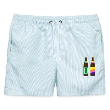 Öko-Diesel - Männer Badeshorts - hellblau gestreift - Vorne - AI Model Male 178 light (178cm)