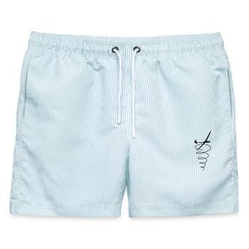 Thermalling Glider Black - Männer Badeshorts - hellblau gestreift - Vorne - AI Model Male 178 light (178cm)