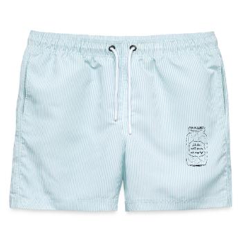 Ich bin nicht sauer, nur eingelegt. - Männer Badeshorts - hellblau gestreift - Vorne - AI Model Male 178 light (178cm)