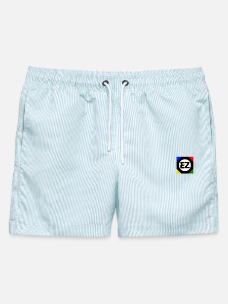 EZ - Männer Badeshorts - hellblau gestreift
