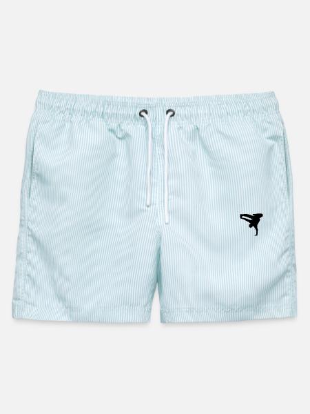 Capoeira dance - Männer Badeshorts - hellblau gestreift