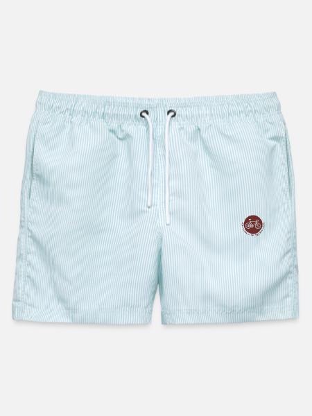 Always look on the RIDE side of life - Männer Badeshorts - hellblau gestreift
