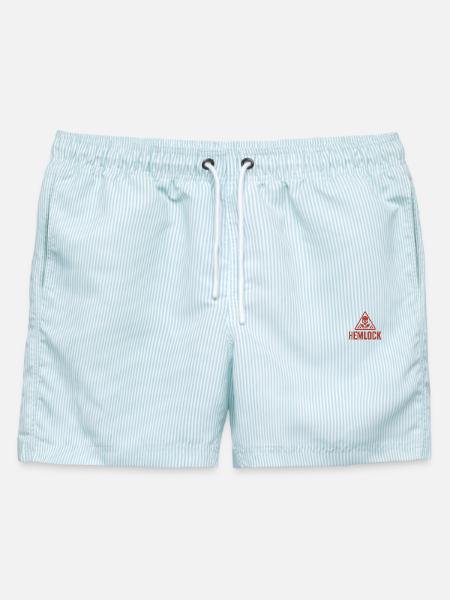 HEM#1001 - Männer Badeshorts - hellblau gestreift