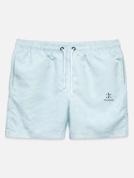you decide - Männer Badeshorts - hellblau gestreift