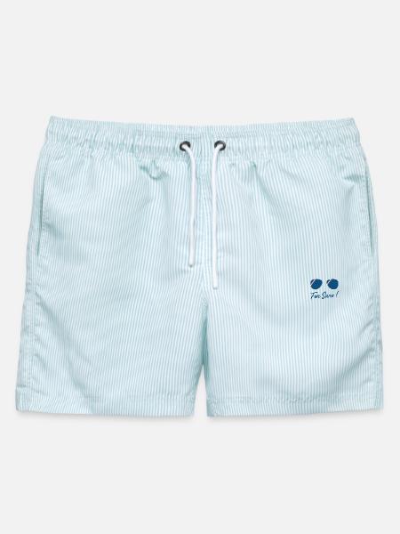 Sicher - Männer Badeshorts - hellblau gestreift