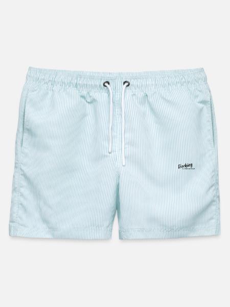 Teaching is a Work of Heart - Männer Badeshorts - hellblau gestreift