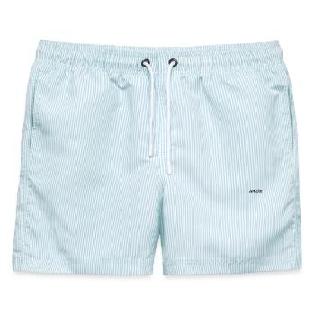 Amore - Männer Badeshorts - hellblau gestreift - Vorne - AI Model Male 178 light (178cm)