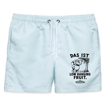 Business Buzzword Humor | Sarkasmus Geschenk Büro - Männer Badeshorts - hellblau gestreift - Vorne - AI Model Male 178 light (178cm)