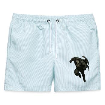 Schattenrunen-Vigilant - Männer Badeshorts - hellblau gestreift - Vorne - AI Model Male 178 light (178cm)