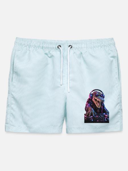 DropWild_Kane, er legt nicht auf, er greift an - Männer Badeshorts - hellblau gestreift
