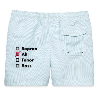 Alt - Männer Badeshorts - hellblau gestreift - Hinten - AI Model Male 178 light (178cm)