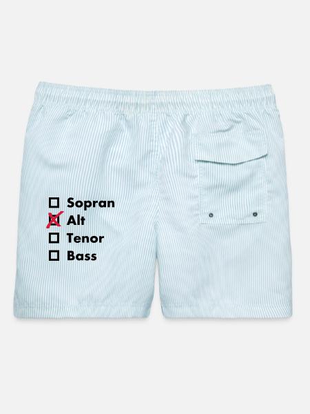 Alt - Männer Badeshorts - hellblau gestreift