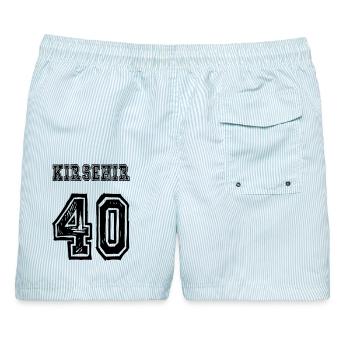 Kirsehir - Türkei - Memleket Sayisi - Männer Badeshorts - hellblau gestreift - Hinten - AI Model Male 178 light (178cm)