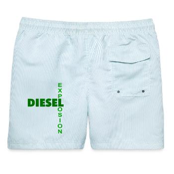 Diesel Explosion Wordplay Typography Design - Männer Badeshorts - hellblau gestreift - Hinten - AI Model Male 178 light (178cm)