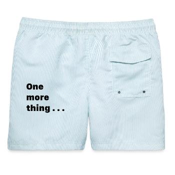 Abstrakte Geometrie Muster auf Leinwand - Männer Badeshorts - hellblau gestreift - Hinten - AI Model Male 178 light (178cm)