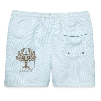 Da Vincis Hummer - Männer Badeshorts - hellblau gestreift - Hinten - AI Model Male 178 light (178cm)