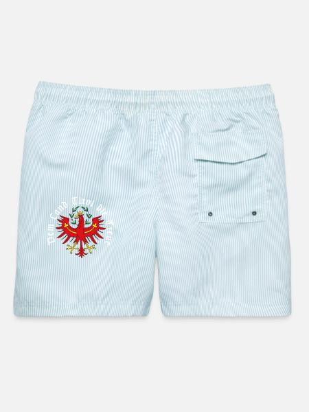 Dem Land Tirol die Treue - Männer Badeshorts - hellblau gestreift