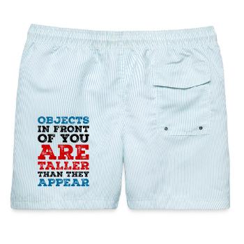 Große Ablenkung – Konzert-T-Shirt - Männer Badeshorts - hellblau gestreift - Hinten - AI Model Male 178 light (178cm)