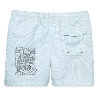 Spread Kindness - Männer Badeshorts - hellblau gestreift - Hinten - AI Model Male 178 light (178cm)