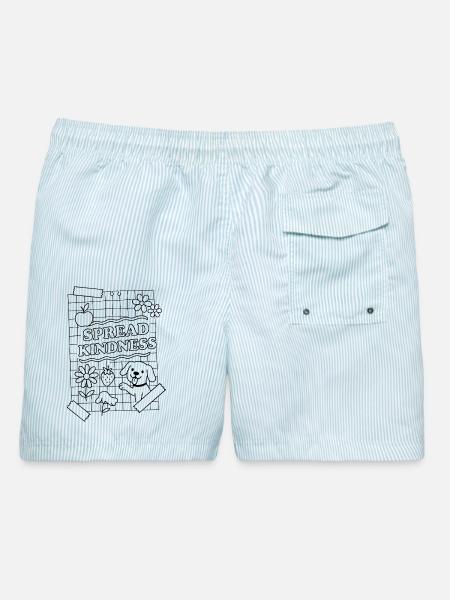 Spread Kindness - Männer Badeshorts - hellblau gestreift