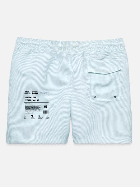 ASV_equin - Männer Badeshorts - hellblau gestreift