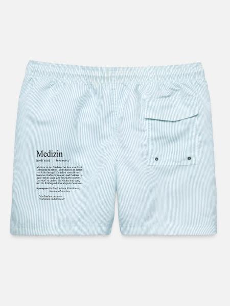 Unispruch "Medizin" Student Geschenk, Studenten - Männer Badeshorts - hellblau gestreift