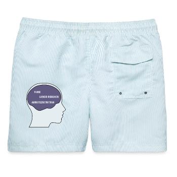 Alles Hobbies auf einen Blick - Männer Badeshorts - hellblau gestreift - Hinten - AI Model Male 178 light (178cm)