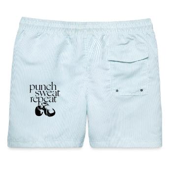 PUNCH SWEAT WIEDERHOLEN - Männer Badeshorts - hellblau gestreift - Hinten - AI Model Male 178 light (178cm)