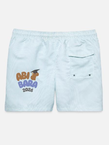 AbiBara 2026 – Chillen bis zum Abschluss - Männer Badeshorts - hellblau gestreift