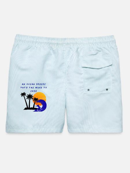 Sigura Design - Männer Badeshorts - hellblau gestreift