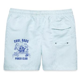 Cool dads Poker club dad_shirt Fathers_day Tee - Männer Badeshorts - hellblau gestreift - Hinten - AI Model Male 178 light (178cm)