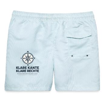 Klare Kante klare Rechte Mitbestimmung - Männer Badeshorts - hellblau gestreift - Hinten - AI Model Male 178 light (178cm)