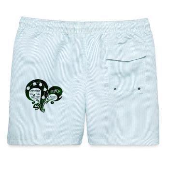 Giftige Waldschönheit – Vintage-Maiglöckchen - Männer Badeshorts - hellblau gestreift - Hinten - AI Model Male 178 light (178cm)